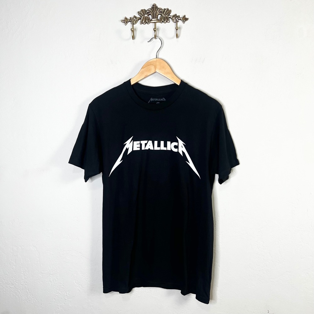 Metallica‎ Band T Shirt Black Mens Medium Cotton Logo Rock Music Concert Tee